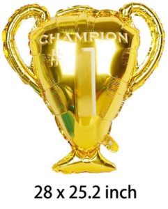 0466 *Set Balloons Champion #1* 5 Pcs. (4 Balones d/18 Pulgadas+ Copa de 28 Pulgadas). - Imagen 3