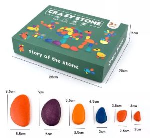 8644 *Crazy Stone/ Piedras Creativas* (21x27x6 cm.) 10 Tab.y 20 Tarjetas Dbles.+38 Piedras. - Imagen 3