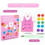 8564 *Montessori Early Education Wear Buttons* (12.5x14.5x1.5 cm.) 12 Pcs. 1 Camiseta d/Madera +10 Botones+1 Cordón. - Imagen 4