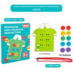 8564 *Montessori Early Education Wear Buttons* (12.5x14.5x1.5 cm.) 12 Pcs. 1 Camiseta d/Madera +10 Botones+1 Cordón. - Imagen 5