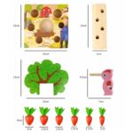 8694 *Árbol Magnético 3 en 1, Atrapa Gusanos, Clasifica los Tamaños de las Zanahorias y Aprende los Números* (20x15 cm.) 24 Pcs. - Imagen 5