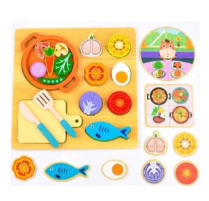 8474 *Tablero Magnético de Alimentos VERDURAS, MARISCOS Y HUEVO* (30x30x4 cm.) 25 Pcs. 3 Diferentes. - Imagen 3