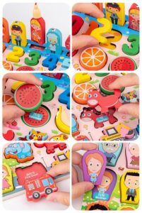 0340 *Tablero de Aprendizaje* (45x22 cm.) Pesca, Números, Alimentos, Animales, Transportes y Oficios. - Imagen 3