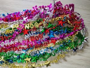 0824 *Collar FELIZ CUMPLEAÑOS* (70 cm.) 12 Pcs.