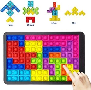 1188 *Building Block,s - Tetris - POPIT* (25x16.7x1.8 cm.) 27 Blocks + Tablero. - Imagen 4