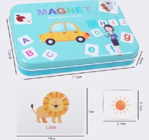 0024 *ABC LETRAS Forma Palabras Magnético con Imágenes* (17x12x3 cm.) 1 ABC Mayúsculas+2 ABC Minúsculas + 2 Juegos de Números 0-9 + Signos +60 Imágenes. - Imagen 4