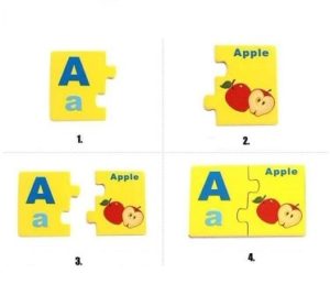 9604 *Match Ilustrado d/Madera LETRAS Mayúsculas y Minúsculas* (19.5x13.5 cm.) 48 Pcs. - Imagen 2