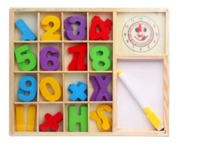 2253-C *Caja Visual de Cálculo Matemático* (25x20cm.) 32 Números + Reloj + Pintaron + Plumón c/Borrador. - Imagen 3