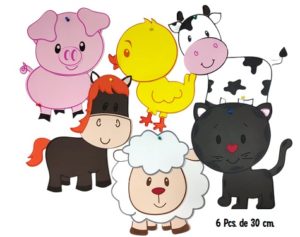 0442 *Animales de la Granja e/Foamy* (30 cm.) 6 Pcs.