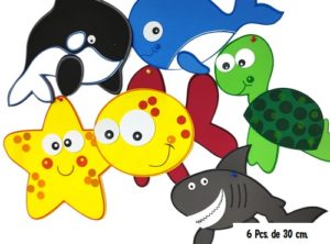 0444 *Animales del Mar e/Foamy* (30 cm.) 6 Pcs. - Imagen 2