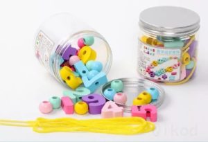 9894 *Números de Madera p/ENHEBRAR* (9x8.2 cm.) 36 Pcs. - Imagen 2