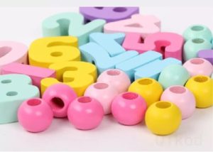 9894 *Números de Madera p/ENHEBRAR* (9x8.2 cm.) 36 Pcs. - Imagen 3