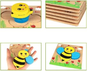 1142 *Rompecabezas Grueso d/Madera de 4 a 6 Piezas* (15x15 cm.) 11 Diferentes. - Imagen 2