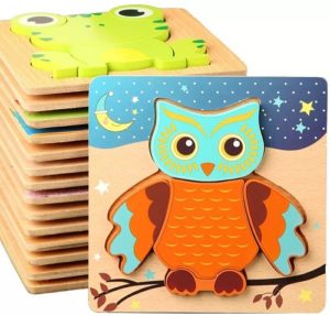 1142 *Rompecabezas Grueso d/Madera de 4 a 6 Piezas* (15x15 cm.) 11 Diferentes.