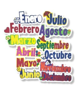 0483 *MESES DEL AÑO en Foamy* (40x20 cm.) 12 Pcs.