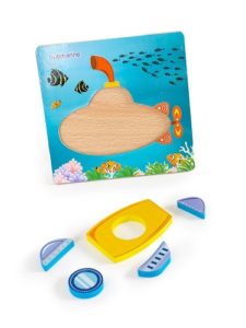 9684 *Rompecabezas GRUESO d/Madera de 4 a 6 Piezas c/Texto* (15x15 cm.) 24 Diferentes.