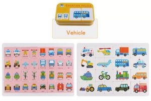 0004 *Tarjetas Cognitivas TRANSPORTES e/Caja Metálica* (13x8x3 cm.) 56 Fichas Dobles. - Imagen 3