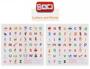 0004 *Tarjetas Cognitivas ABECEDARIO e/Caja Metálica* (13x8x3 cm.) 56 Fichas Dobles. - Imagen 2