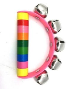 11Z51 *Pandereta de Madera 5 Cascabeles* (14x9 cm.) 5 Diferentes.