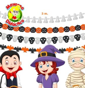 0007 *Guirnalda de Papel DIA DE MUERTOS* (3 mts.) 5 Diferentes. - Imagen 4