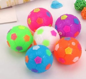 0357 *Pelota Led d/Texturas Rígidas Chillona y c/Liga* (8 cm.) SOCCER 4 Colores. - Imagen 4