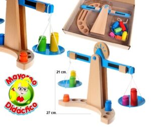 3134 *BALANZA y Cilindros de Madera* (27x21 cm.) Balanza+6 Cilindros. - Imagen 3