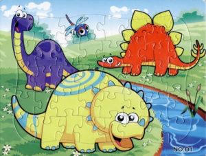 0538 *Rompecabezas d/Cartón 40 Piezas DINOSAURIOS* (28x21 cm.) 8 Diferentes. - Imagen 3