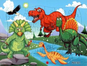 0538 *Rompecabezas d/Cartón 40 Piezas DINOSAURIOS* (28x21 cm.) 8 Diferentes. - Imagen 2