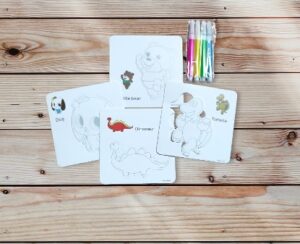 4126-12 *BOLSA c/12 Set de Tarjetas de Cartón Troqueladas p/Iluminar con Guía* (10x10 cm.) 4Tarjetas+ 4Plumones - Imagen 9