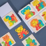 1764 *Rompecabezas d/Madera de 5 Pcs. Siluetas 5 Colores* (11x11 cm.) 5 Diferentes. - Imagen 3