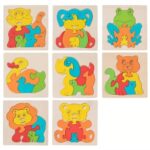 1764 *Rompecabezas d/Madera de 5 Pcs. Siluetas 5 Colores* (11x11 cm.) 5 Diferentes. - Imagen 6