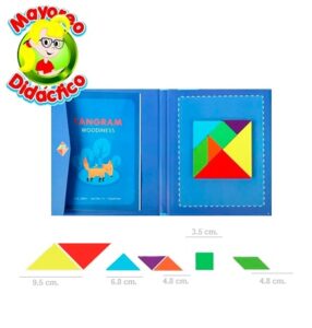 2924 *TANGRAM MAGNÉTICO de Madera en Estuche c/Libro y Plumón* (18.5x22.5 cm.) 9 Pcs. - Imagen 3