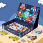 3524 *Caja Magnética p/Dibujar y Formar Vehículos* (24x19 cm.) 6 Vehículos + 8Tarjetas +Plumón y Borrador. - Imagen 5