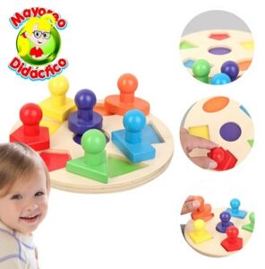 3574 *TABLERO REDONDO Asociación d/Colores y Figuras* (18 cm.) 7 Pcs.