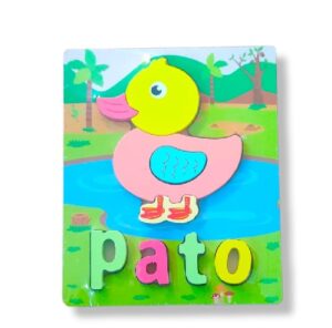 3754 *Rompecabezas d/Madera para Formar Palabras en ESPAÑOL* (18x15 cm.) 8 Diferentes.