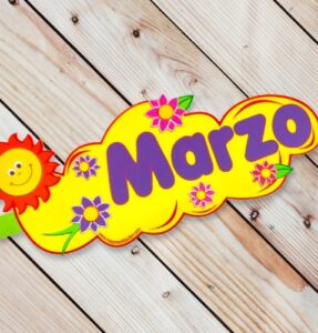 0145 *Letrero Marzo en FOAMY* (50x25 cm.)