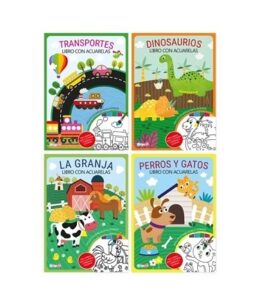 0903 *Colorea con Acuarelas Libro p/Colorear* (21x29 cm.) 24 Pág. 4 Diferentes.