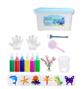 E190 *Figuras Mágica de Agua* (20x10 cm.) 6 Tintas +6 Modeles +Red +Cepillo +Polvo Mágico +Guantes. - Imagen 5