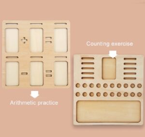 4465 *Tablero Montessori 2 en 1* (24.5x23 cm.) Tablero+Pinzas+20 Perlas+20 Números. - Imagen 5