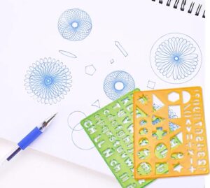 5934 *Plantillas Gioser d/Letras, Números y Figuras Geométricas para Niños* (22x14 cm.) 2 Plantillas Plásticas+6 Plumones. - Imagen 2