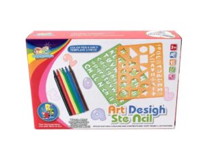 5934 *Plantillas Gioser d/Letras, Números y Figuras Geométricas para Niños* (22x14 cm.) 2 Plantillas Plásticas+6 Plumones.