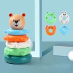 1154 *Torre Osito Apilable & Torre Osito Ensarte* (30x24 cm.) 2 Torres Armables+12 Aros. - Imagen 3