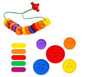 0820 *BOTONES APILABLES PARA ENHEBRAR en Bolsa* (28.80x29 cm.) 26 Pcs. Aprox. + Cordones. - Imagen 3