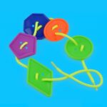 0820 *BOTONES GEOMÉTRICOS PARA ENHEBRAR en Bolsa* (28.80x29 cm.) 70 Pcs. Aprox. + Cordones. - Imagen 5