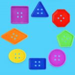 0820 *BOTONES GEOMÉTRICOS PARA ENHEBRAR en Bolsa* (28.80x29 cm.) 70 Pcs. Aprox. + Cordones. - Imagen 3