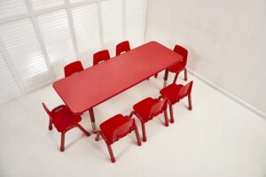 2306 *Mesa Rectangular Cubierta d/Madera Altura Ajustable Reforzada c/Acero* (180x60x 48 a 60 cm.) 3 Colores Diferentes. - Imagen 3