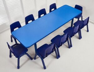 2306 *Mesa Rectangular Cubierta d/Madera Altura Ajustable Reforzada c/Acero* (180x60x 48 a 60 cm.) 3 Colores Diferentes.