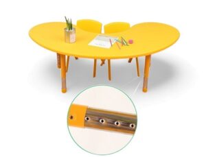 3805 *Mesa Media Luna Cubierta d/Madera Altura Ajustable Reforzada c/Acero* (180x90x  48 a 60 cm.) 3 Colores Diferentes. - Imagen 5