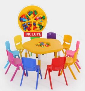 4706 *Mesa Juguetera Cubierta d/Madera Altura Ajustable Reforzada c/Acero* 100x 48 a 60 cm.) 5 Colores Diferentes.