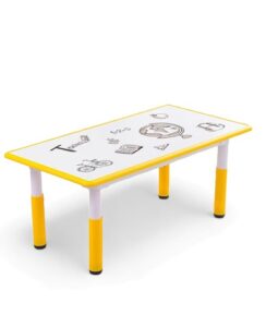 5304 *Mesa Pintaron Altura Ajustable Madera y Acero* (120x60 x48-60 cm.) Rojo. - Imagen 2